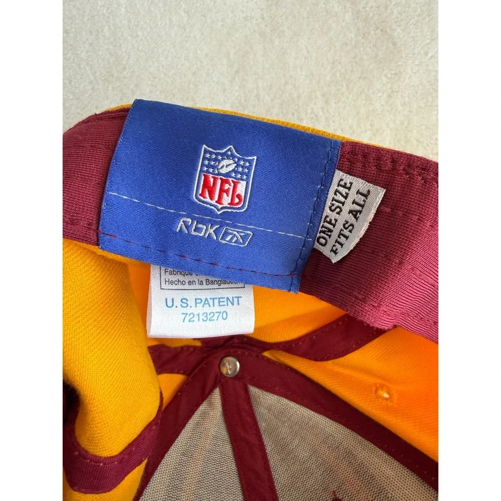 Vintage Redskins Hat Cap‎ Reebok NFL Equipment Adult One Size Gold Burgundy